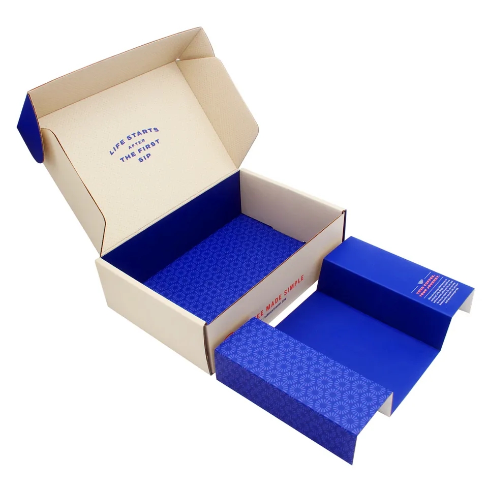 Paquet de boîte de papier de carton de plateau de bouteille de cosmétiques d'emballage en carton ondulé recyclé par impression personnalisée