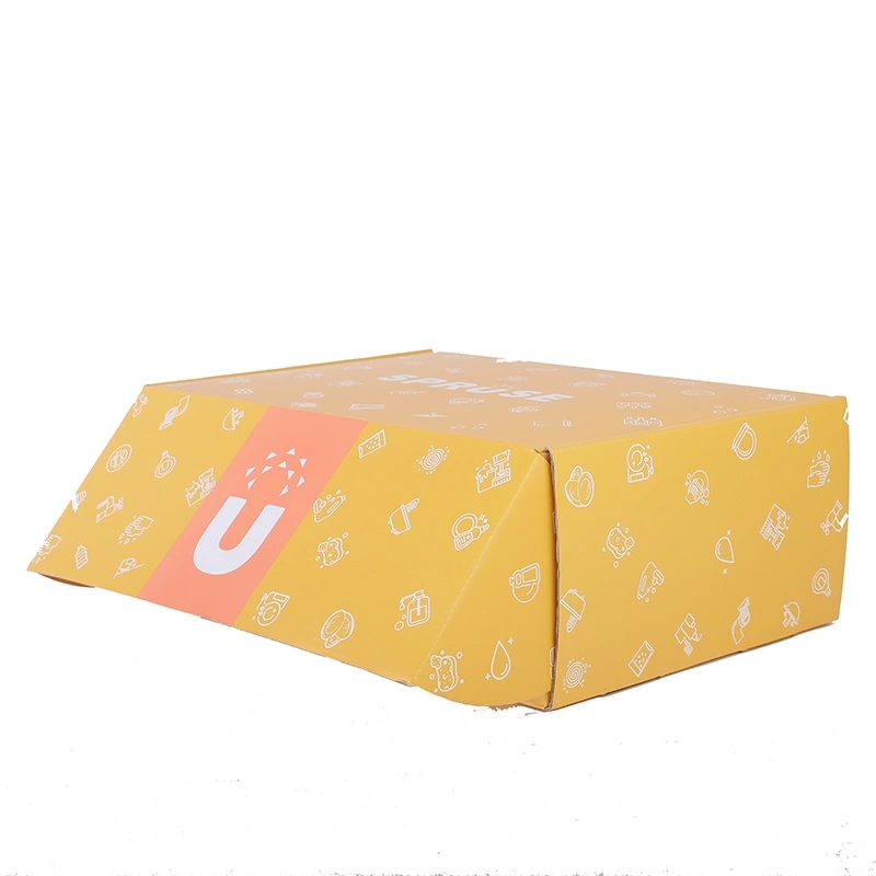 Boîte-cadeau en papier carton ondulé brun imprimé de luxe Boîte d'expédition Kraft