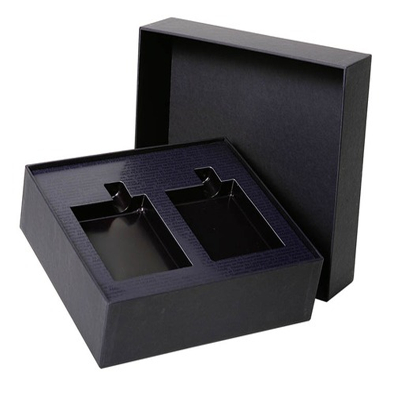 Boîte-cadeau magnétique noire rigide faite sur commande avec votre logo pour l'emballage de rouges à lèvres 
