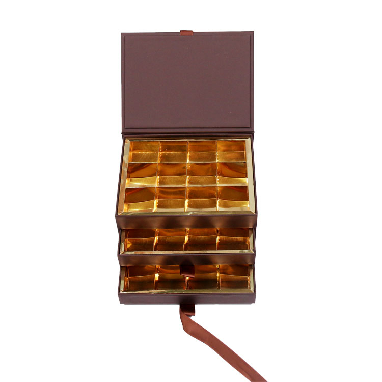 Boîte à chocolat personnalisée de luxe avec ruban